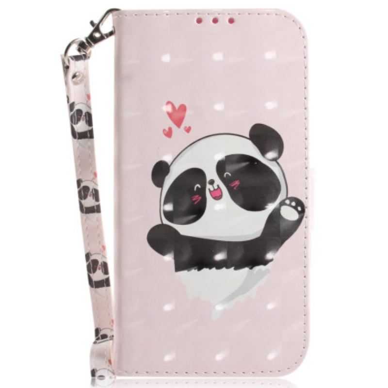 Kožna Futrola Oppo Reno 12f 5g Panda Love With Strap