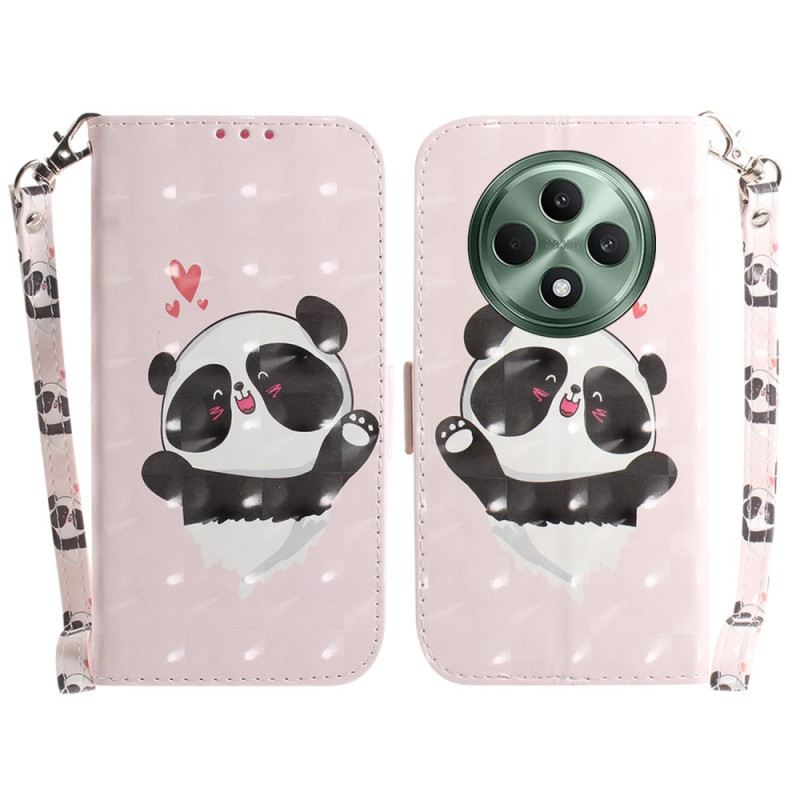 Kožna Futrola Oppo Reno 12f 5g Panda Love With Strap