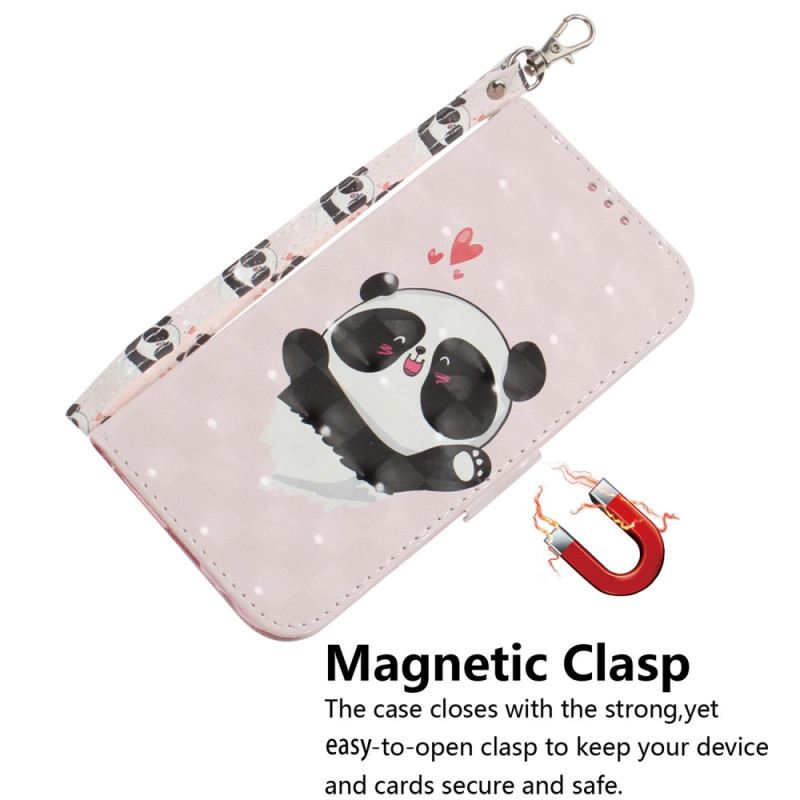 Kožna Futrola Oppo Reno 12f 5g Panda Love With Strap