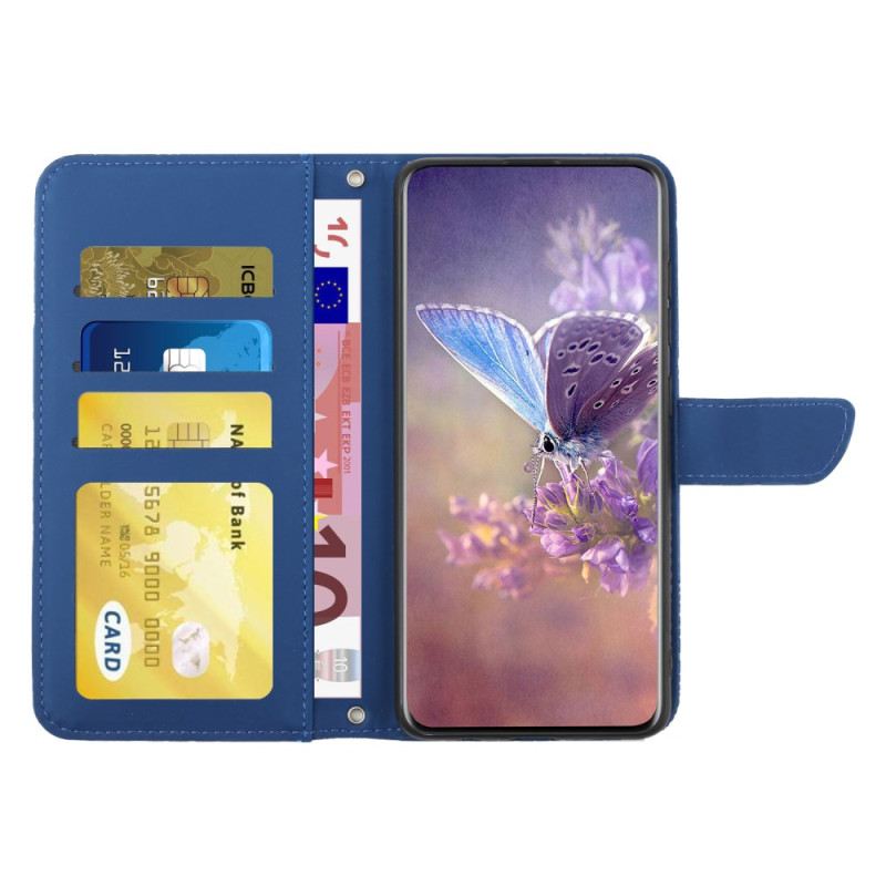 Kožna Futrola Za Oppo Reno 12f 5g Print Leptira S Remenom