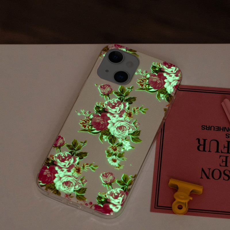 Maskica iPhone 15 Plus Fluorescentno Cvijeće