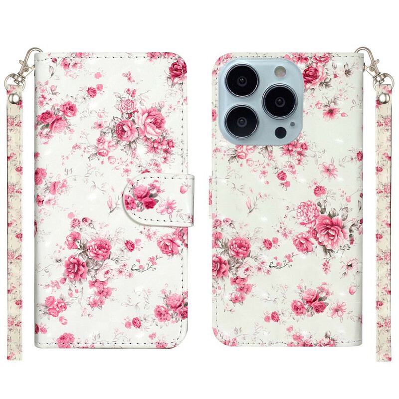 Flip Futrola iPhone 13 Pro Max Remen Light Spot Flowers