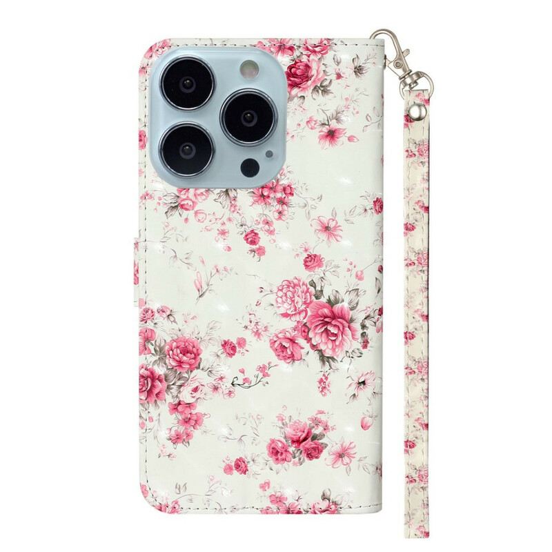 Flip Futrola iPhone 13 Pro Max Remen Light Spot Flowers