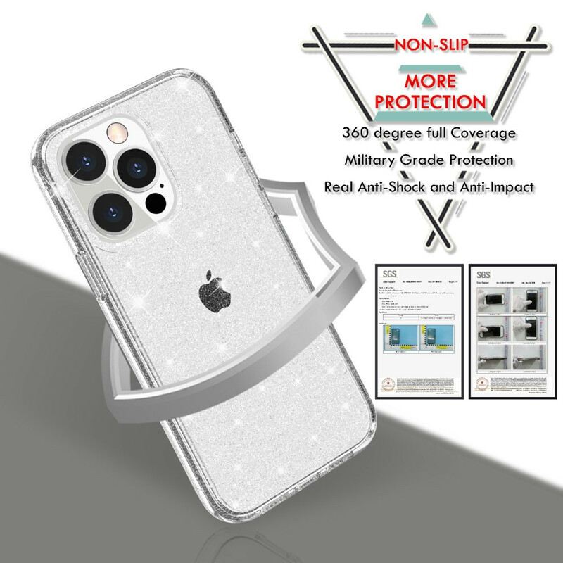 Maskica iPhone 13 Pro Max Prozirne Šljokice