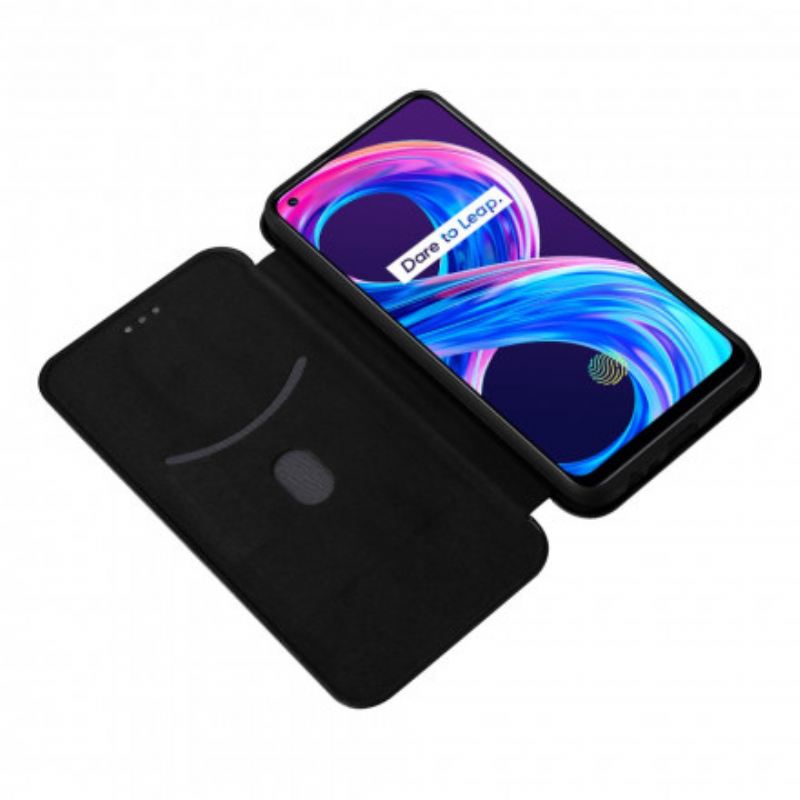 Flip Futrola Realme 8 / 8 Pro Kožna Futrola Karbonski Silikon U Boji