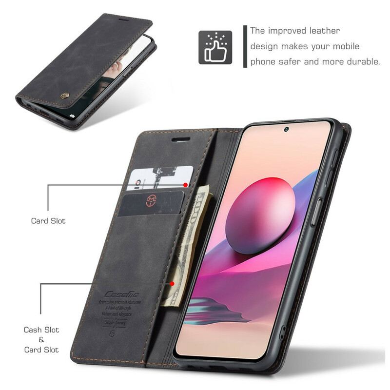 Flip Futrola Xiaomi Redmi Note 10 / 10S Kožna Futrola Caseme Efekt Kože