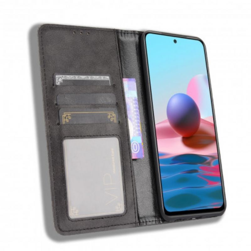 Flip Futrola Xiaomi Redmi Note 10 / 10S Kožna Futrola Efekt Stilizirane Vintage Kože