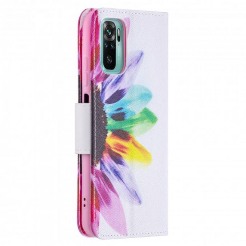 Kožna Futrola Xiaomi Redmi Note 10 / 10S Akvarel Cvijet