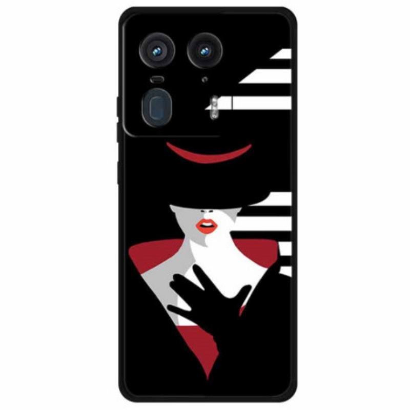 Maskica Motorola Edge 50 Ultra Dama S Crnim Šeširom