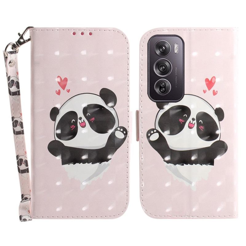 Kožna Futrola Oppo Reno 12 Pro 5g Panda Love With Strap