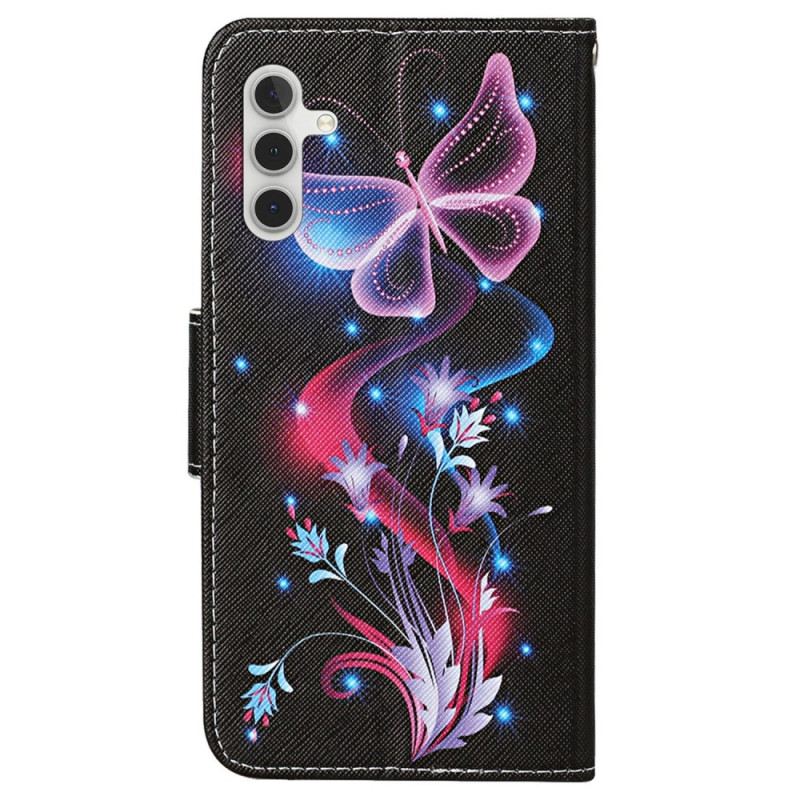 Flip Futrola Samsung Galaxy A15 5g Maskice Za Mobitele Fluorescentni Leptiri S Remenom