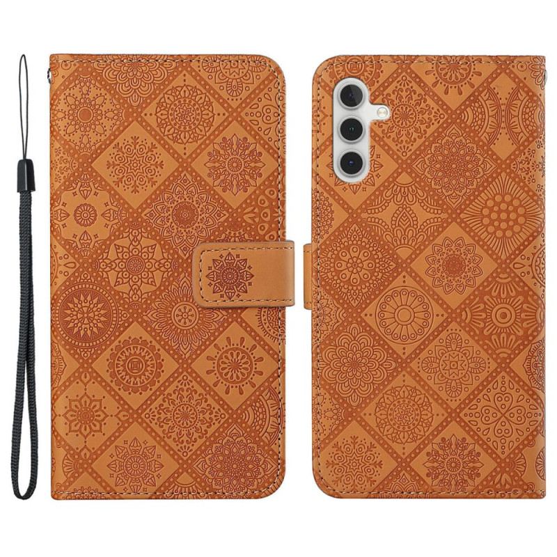 Flip Futrola Samsung Galaxy A15 5g Maskice Za Mobitele Patchwork Mandale S Remenom