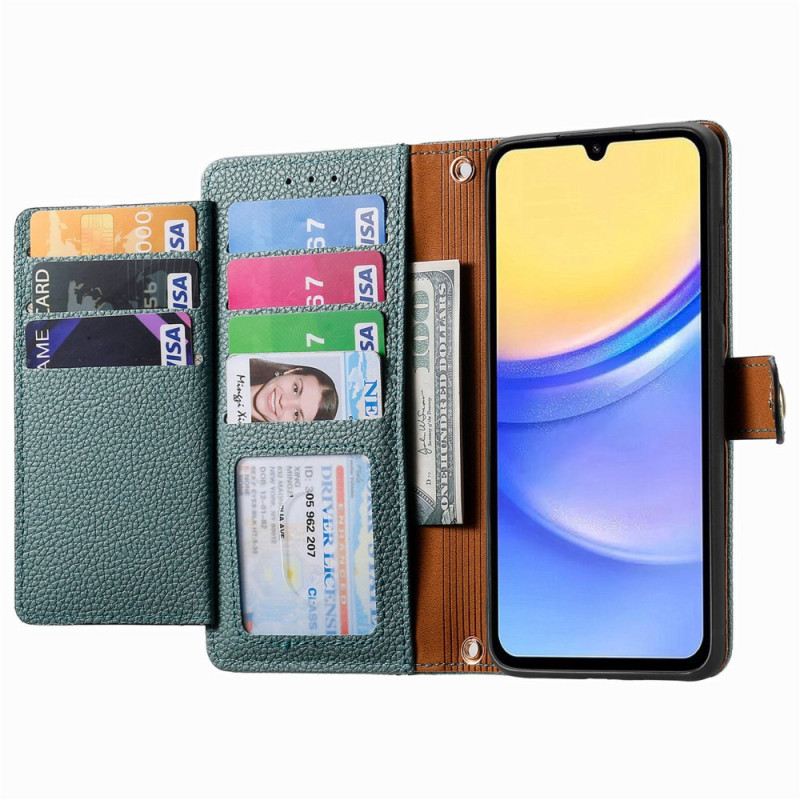 Kožna Futrola Za Samsung Galaxy A15 5g Uzorak Srca I Rfid Zaštita