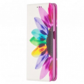 Flip Futrola Xiaomi Redmi Note 9 Pro 5G Kožna Futrola Akvarel Cvijet