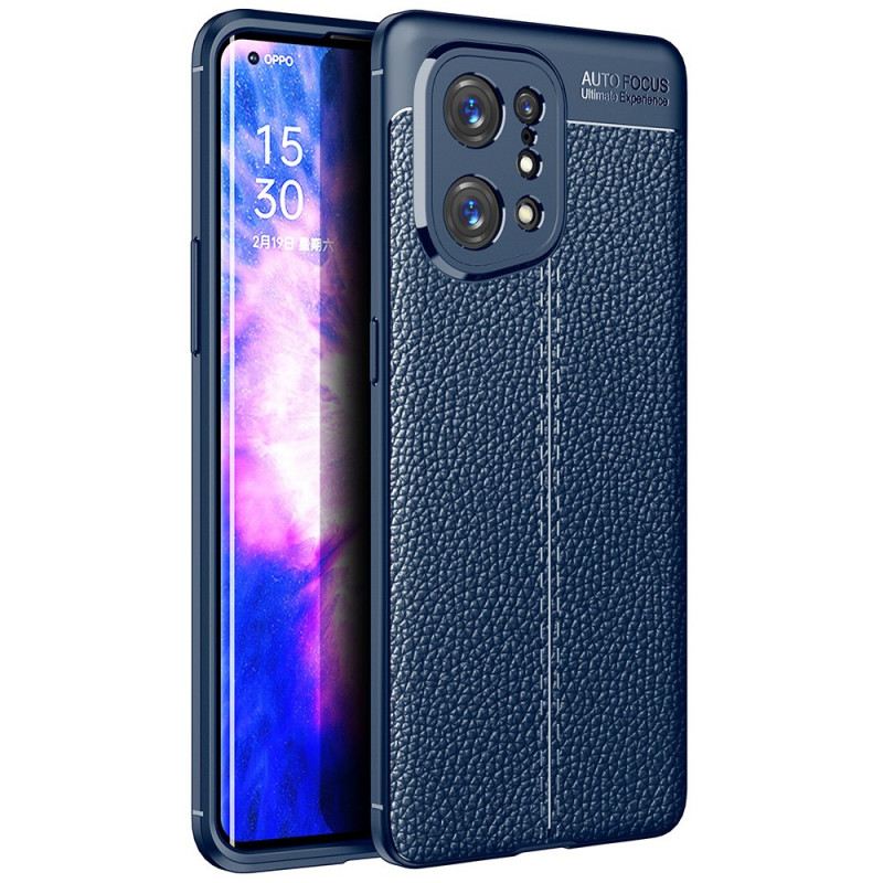 Maskica Oppo Find X5 Leather Effect Litchi Dvostruka Linija