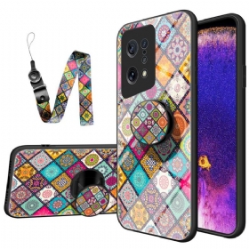 Maskica Oppo Find X5 Patchwork Magnetski Držač