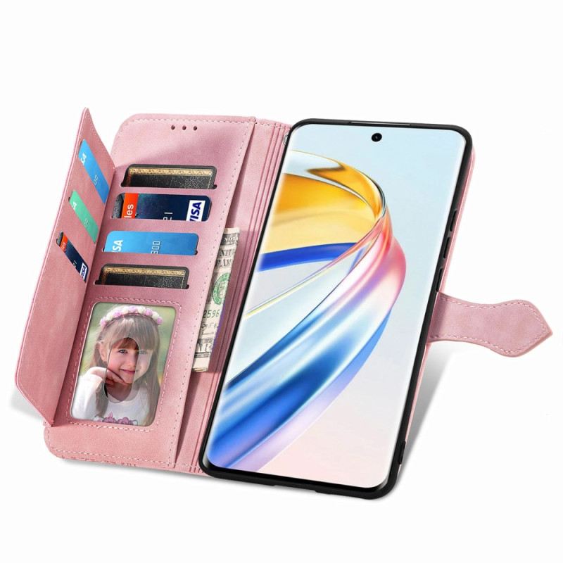 Kožna Futrola Za Honor X9b / Magic 6 Lite Cvjetni Uzorak S Remenom
