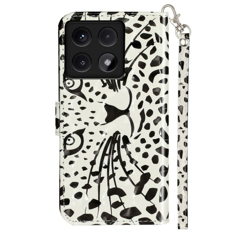 Kožna Futrola Za Xiaomi 14t Leopard Grafički Remen