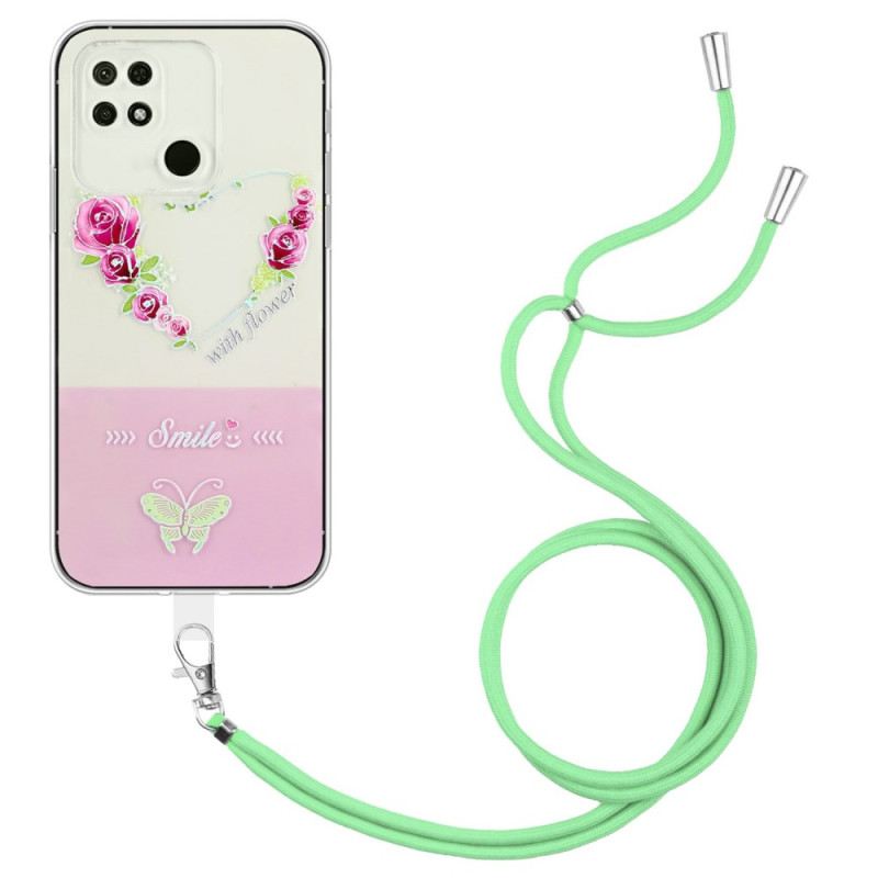 Maskica Xiaomi Redmi 10A Smile Flowers Drawstring