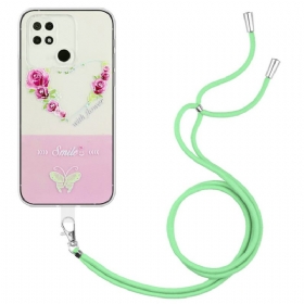 Maskica Xiaomi Redmi 10A Smile Flowers Drawstring