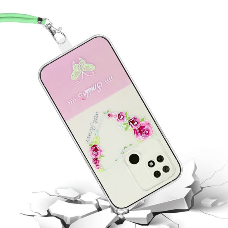 Maskica Xiaomi Redmi 10A Smile Flowers Drawstring