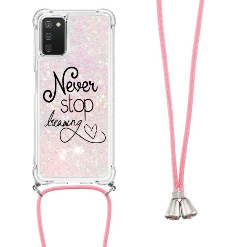 Maskica Samsung Galaxy A03s Never Stop Glitter Drawstring