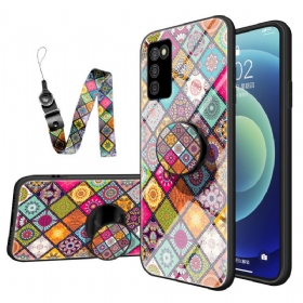 Maskica Samsung Galaxy A03s Patchwork Magnetski Držač