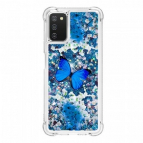 Maskica Samsung Galaxy A03s Svjetlucavi Plavi Leptiri