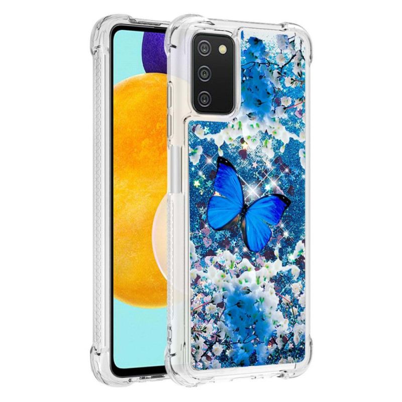 Maskica Samsung Galaxy A03s Svjetlucavi Plavi Leptiri