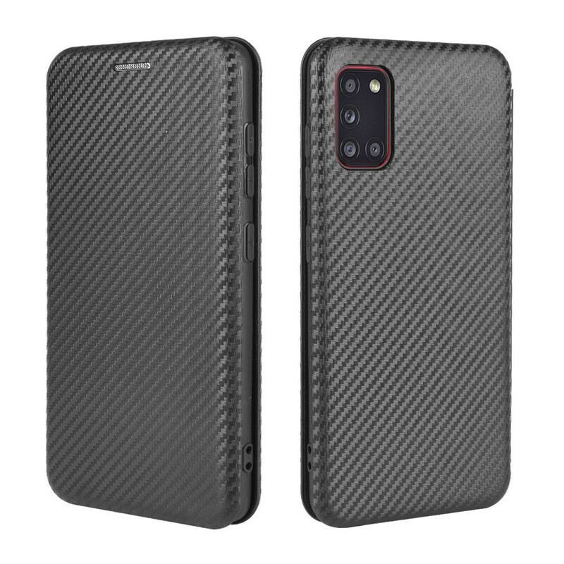 Flip Futrola Samsung Galaxy A31 Kožna Futrola Karbonska Vlakna