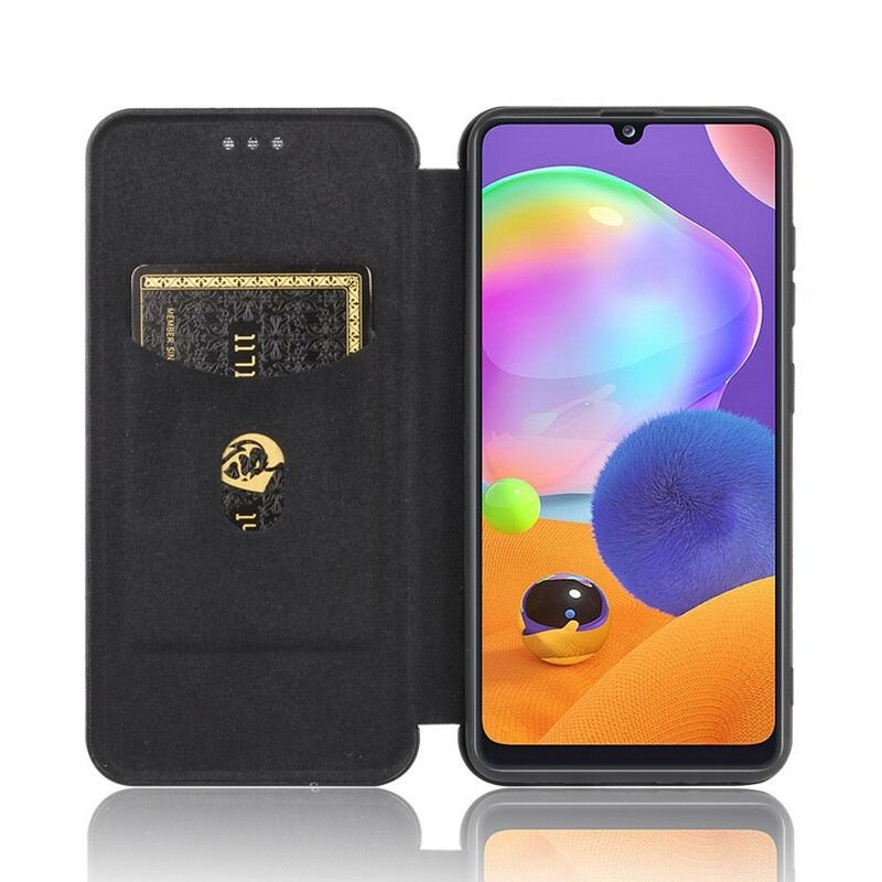 Flip Futrola Samsung Galaxy A31 Kožna Futrola Karbonska Vlakna