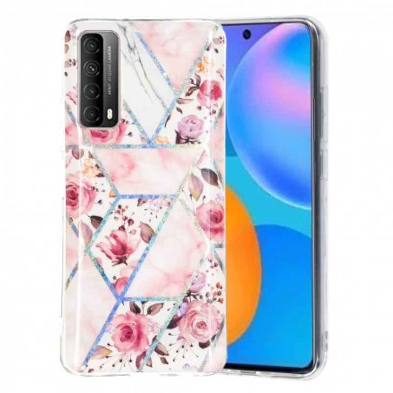 Maskica Huawei P Smart 2021 Mramorirano Cvijeće