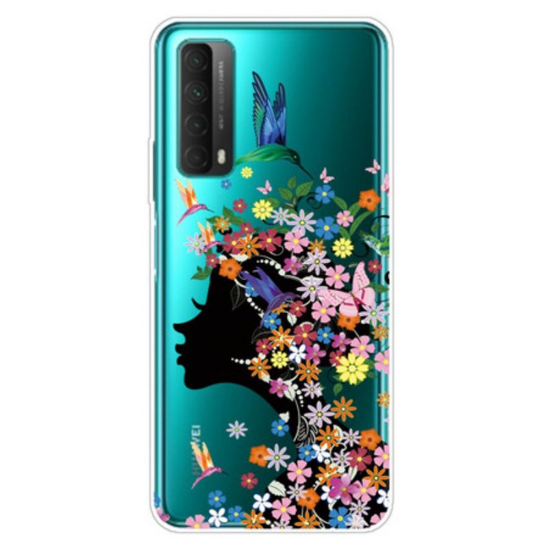 Maskica Huawei P Smart 2021 Prozirna Djevojka Cvijeća