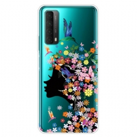 Maskica Huawei P Smart 2021 Prozirna Djevojka Cvijeća