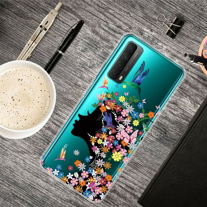 Maskica Huawei P Smart 2021 Prozirna Djevojka Cvijeća