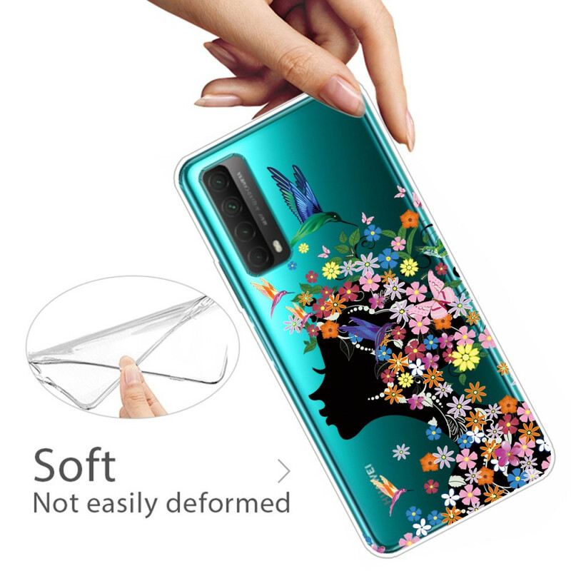 Maskica Huawei P Smart 2021 Prozirna Djevojka Cvijeća