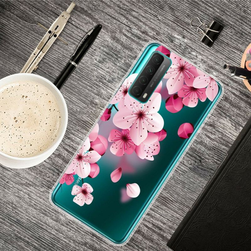 Maskica Huawei P Smart 2021 Veliki Ružičasti Cvjetovi