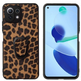 Maskica Xiaomi Mi 11 Lite 4G / 5G / 5G NE Prsten-potpora U Stilu Leoparda