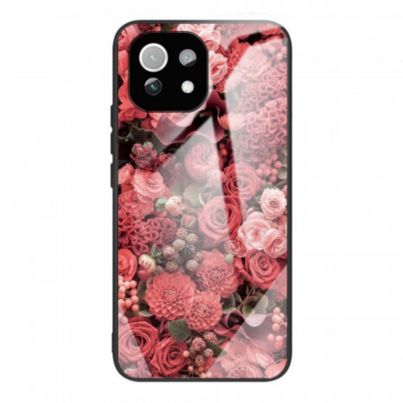 Maskica Xiaomi Mi 11 Lite 4G / 5G / 5G NE Rose Flowers Kaljeno Staklo