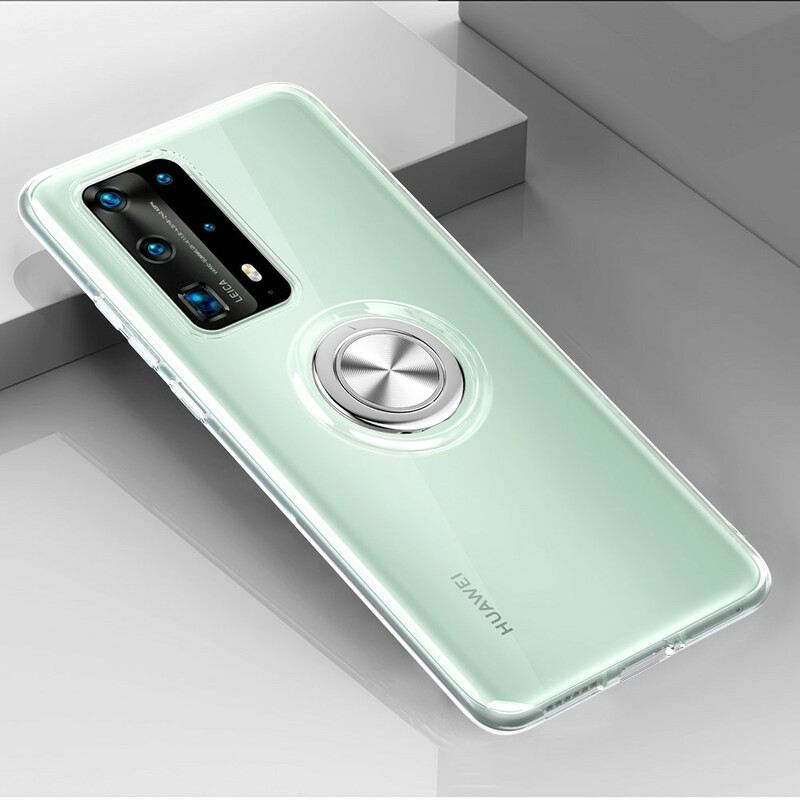 Maskica Huawei P40 Jednostavni Prozirni Metalni Prsten