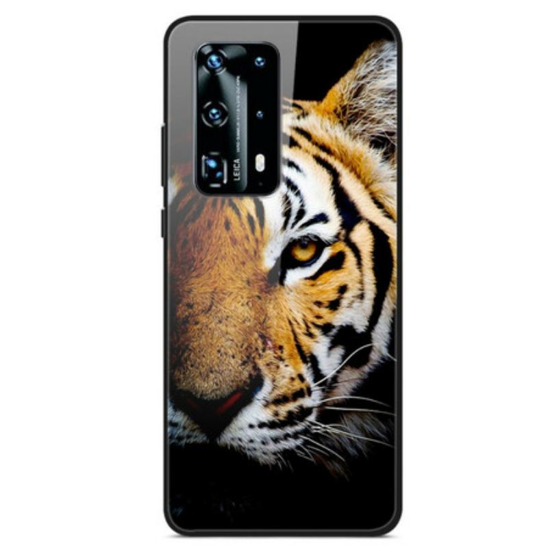 Maskica Huawei P40 Realistično Tigrasto Kaljeno Staklo