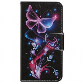 Flip Futrola Samsung Galaxy S24 Ultra 5g Maskice Za Mobitele Fluorescentni Leptiri S Remenom