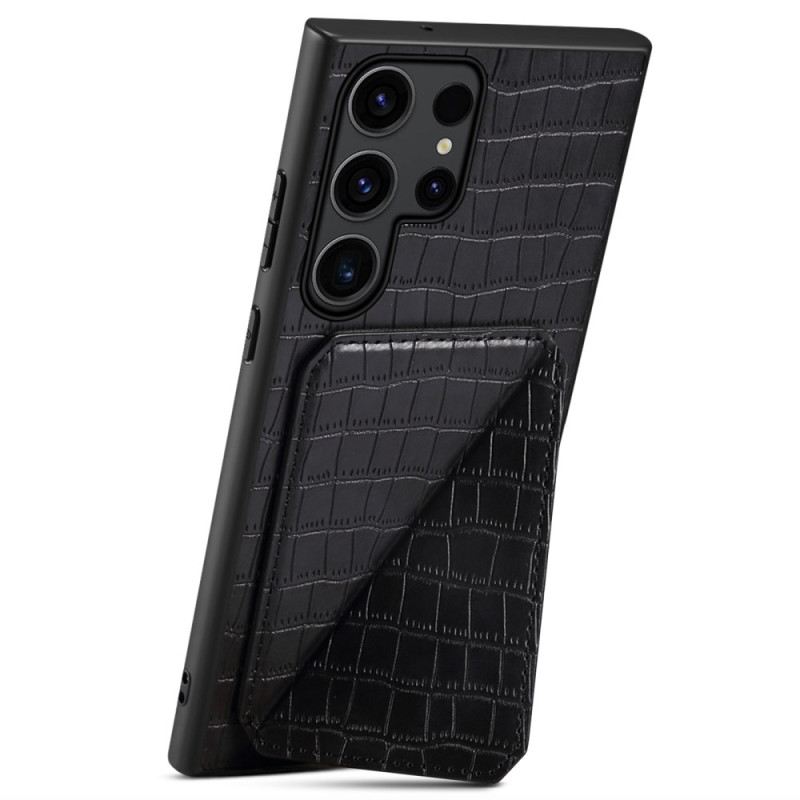 Maskica Samsung Galaxy S24 Ultra 5g Krokodilski Stil Sa Stalkom Za Kartice