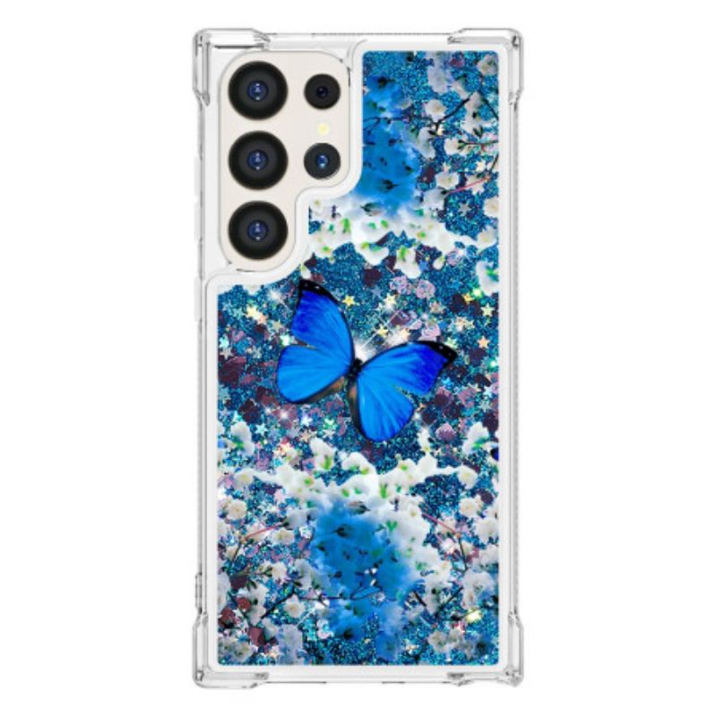 Maskica Samsung Galaxy S24 Ultra 5g Plavi Leptir Glitter