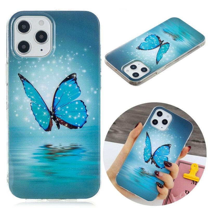 Maskica iPhone 12 Pro Max Fluorescentni Plavi Leptir