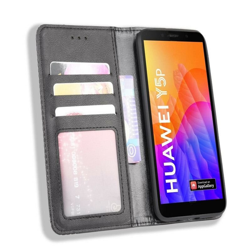 Flip Futrola Huawei Y5p Kožna Futrola Efekt Stilizirane Vintage Kože