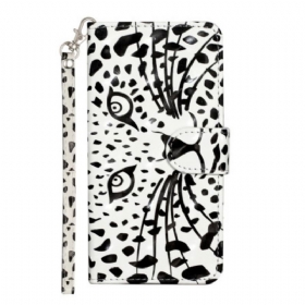 Flip Futrola Samsung Galaxy S24 Plus 5g Leopardova Glava S Remenom