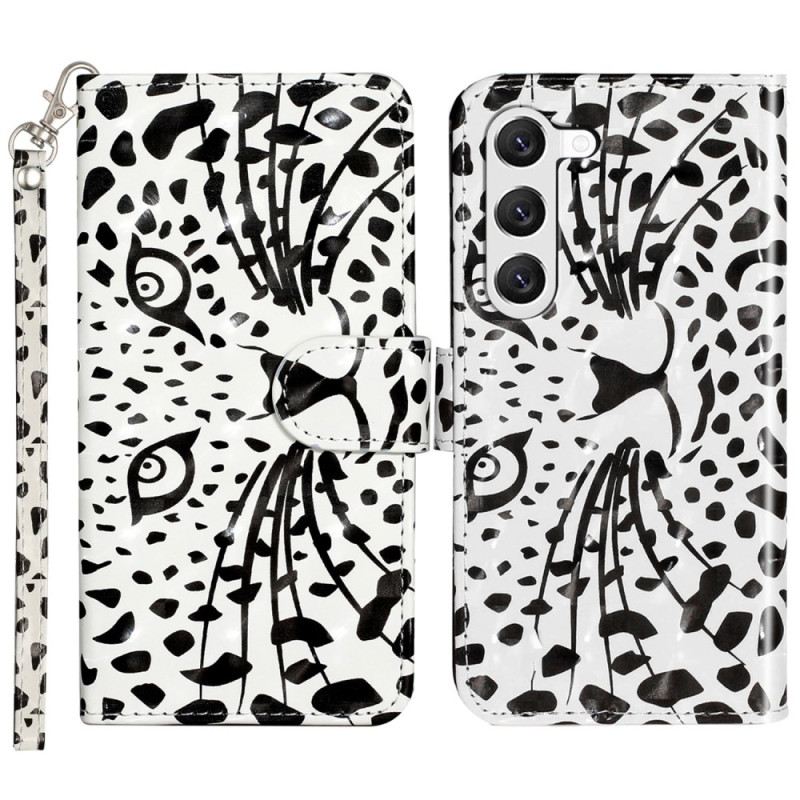 Flip Futrola Samsung Galaxy S24 Plus 5g Leopardova Glava S Remenom