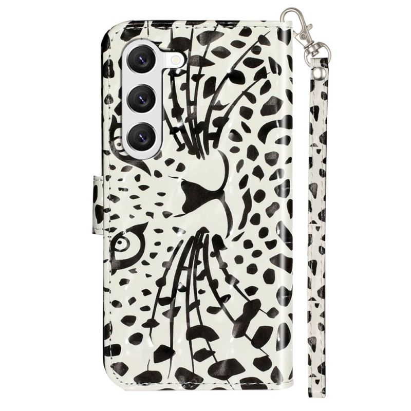 Flip Futrola Samsung Galaxy S24 Plus 5g Leopardova Glava S Remenom