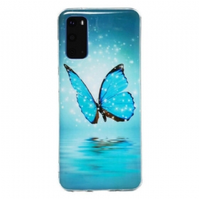 Maskica Samsung Galaxy S20 Fluorescentni Plavi Leptir